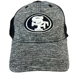 New Era Black and Grey San Francisco 49ers Stretch Fit Hat Size Large/XL